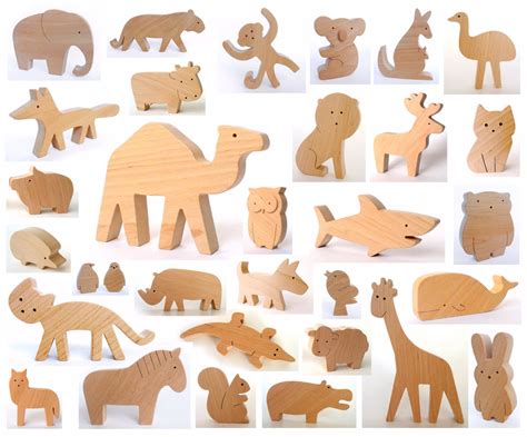 ANY 6 animals Organic wooden toy Wooden toy animals