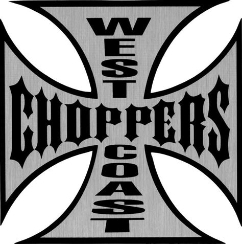 Sticker - Chrome West Coast Choppers LARGE 6" Iron Cross Biker Decal ...