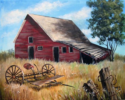 Old Red Barn Painting by Carol Hart - Pixels