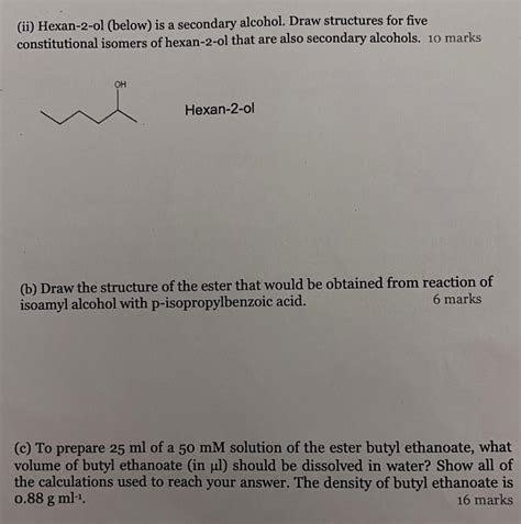 Solved (i) Isoamyl alcohol (below) is a primary alcohol. | Chegg.com