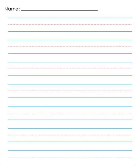 14+ Lined Paper Templates in PDF | Kindergarten writing paper, Primary ...