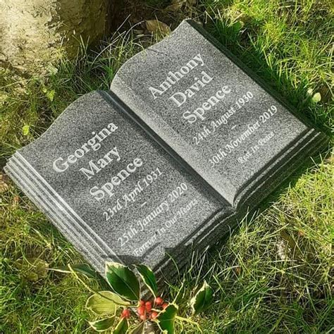 Grave Flat Headstone Open book Bible Memorial Marker Grave Cemetery ...