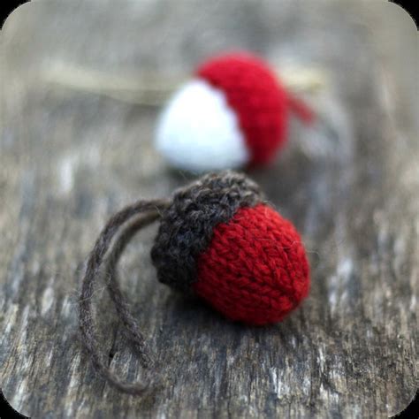 Acorn Knitting Pattern, Knit Christmas Ornament, Knitted Holiday ...