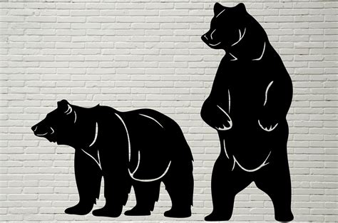 Bear Silhouette SVG DXF Hunting Clipart Wildlife cut laser | Etsy