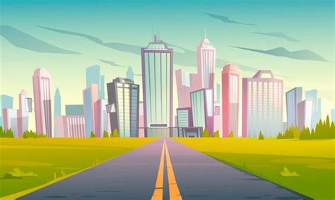 Paisaje urbano con carretera y ciudad | Free Vector #Freepik # ...