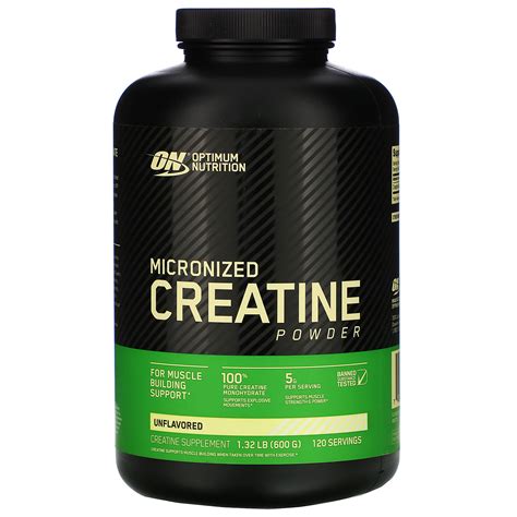 Optimum Nutrition, Micronized Creatine Powder, Unflavored, 1.32 lb (600 ...