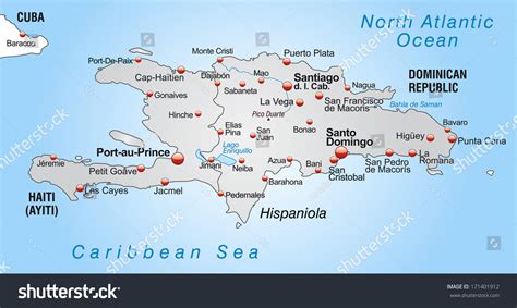 Map Hispaniola Overview Map Gray Stock Illustration 171401912 ...