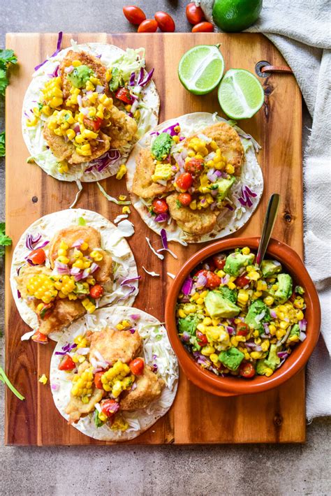 Crispy Fish Tacos with Grilled Corn Salsa | Dude That Cookz