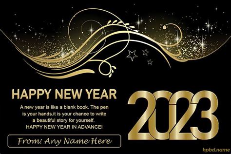 Happy New Year 2023 Wishes Card With Name Online Editing