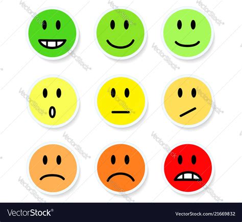 Set smileys mood color on white stock Royalty Free Vector