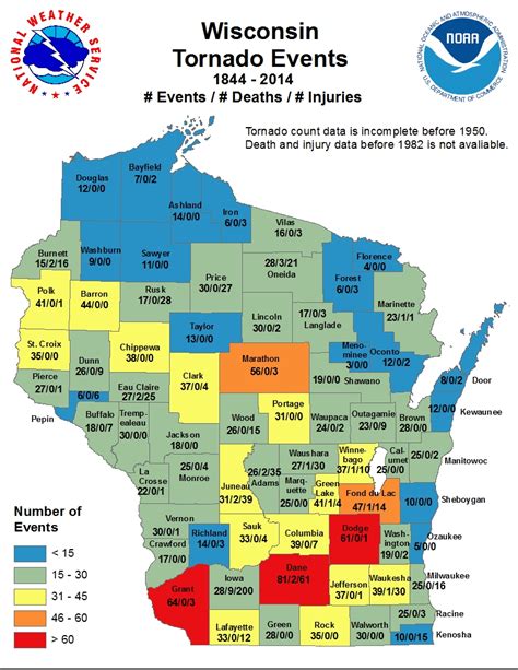 Wisconsin Tornado and Severe Weather Statistics