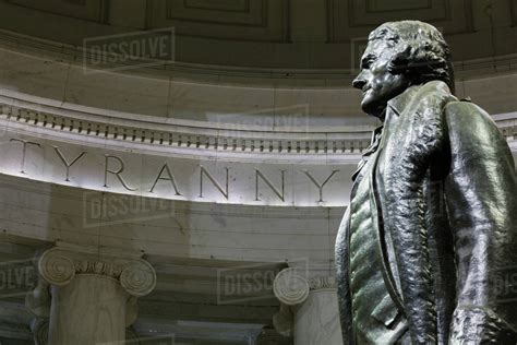 Statue of Thomas Jefferson inside Thomas Jefferson memorial; Washington ...