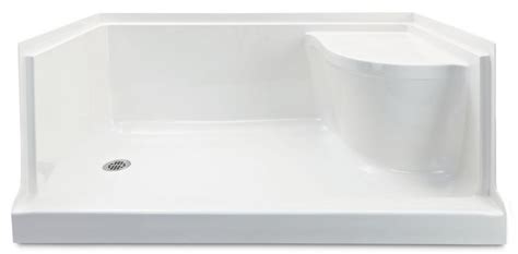 Mirolin Ellis 60-inch W Acrylic Shower Base Rectangle with Seat Left ...