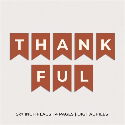 Thankful Banner Printable Banner Party Favors Digital - Etsy