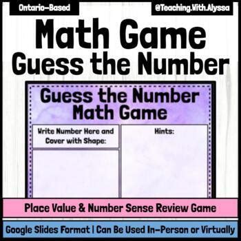 Guess the Number | Math Game | Digital and In-Person by Teaching With ...