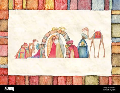 Christmas Nativity scene: Jesus, Mary, Joseph Stock Photo - Alamy