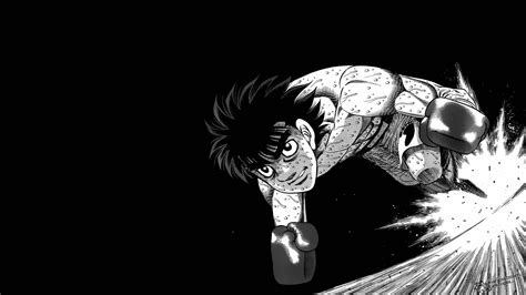 Wallpaper : Hajime no Ippo, manga, simple background, black background ...