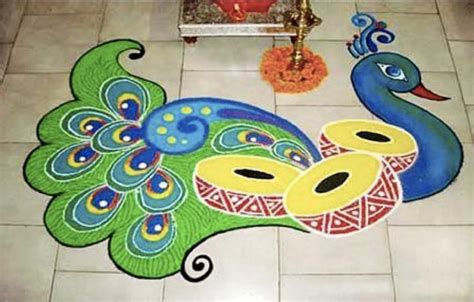 12 Peacock Rangoli Design Ideas For Eco-Friendly Diwali