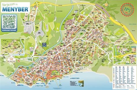 Nerja hotels and sightseeings map | Map of spain, Nerja spain, Tourist map