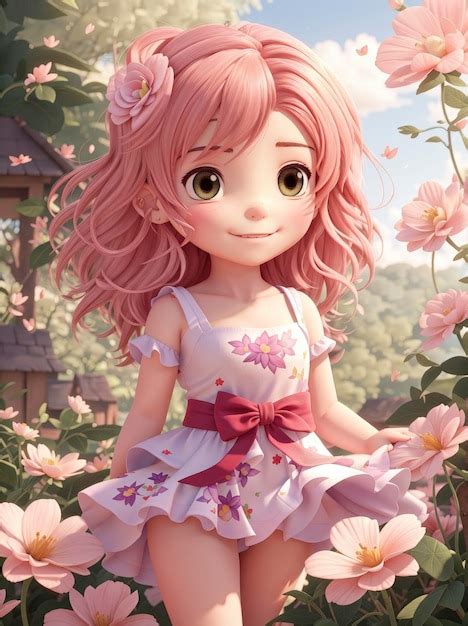 Premium AI Image | Charming Chibi Anime Girl with a Cute Smile