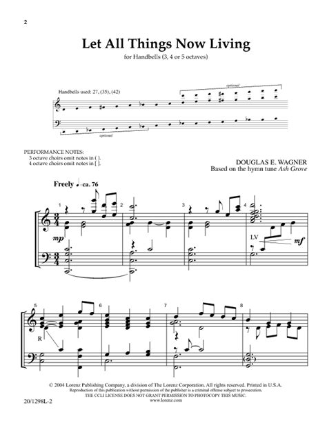 Let All Things Now Living Sheet Music by Douglas E Wagner (SKU: 20 ...