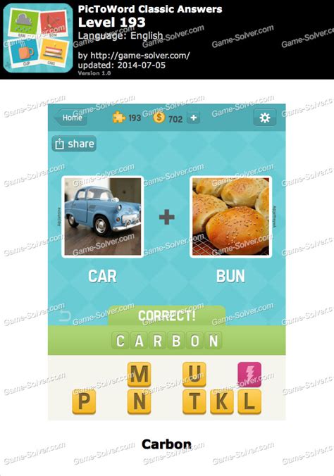 PicToWord Classic Level 193 - Game Solver