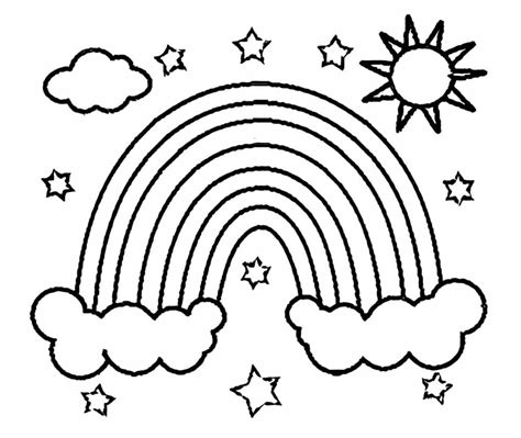 Drawing of Rainbow coloring page - Download, Print or Color Online for Free