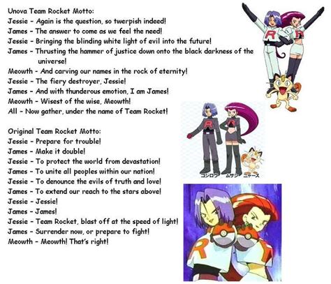 Team Rocket Mottos by UnovaVampire on deviantART | Team rocket, Anime ...