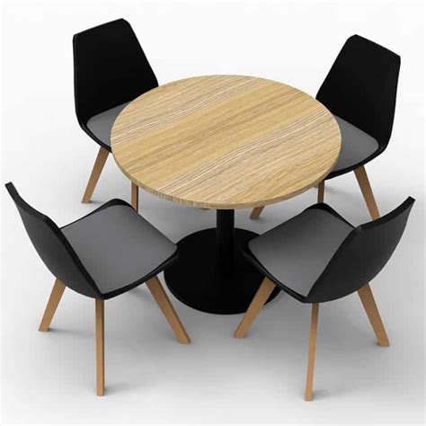 Stacey Round Meeting Table and 4 Deakin Chair Package