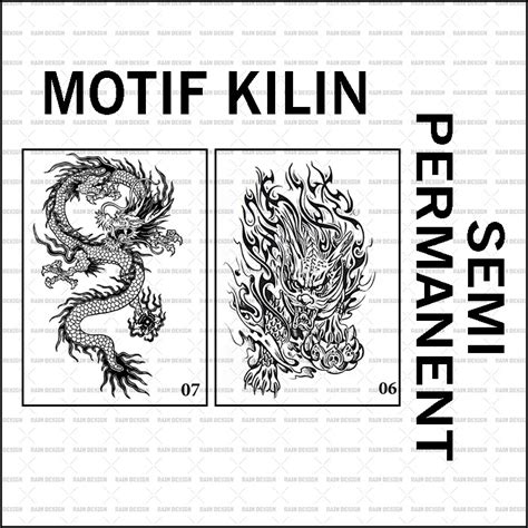 Hn~kilin temporary Tattoo Sticker/KILIN Variation Series Waterproof ...