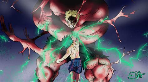 Deku Vs Muscular Art - Yellow Flower Wallpaper