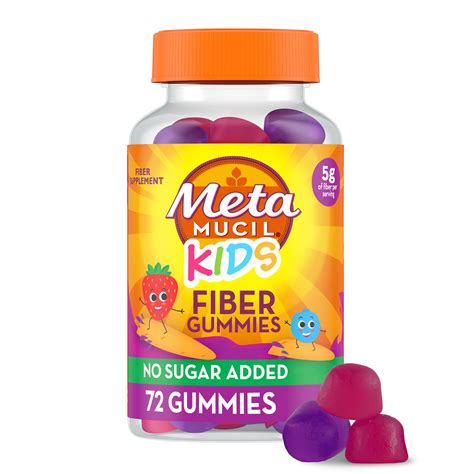 Metamucil Kids Fiber Gummies for Digestive Health, Mixed Berry Flavored ...