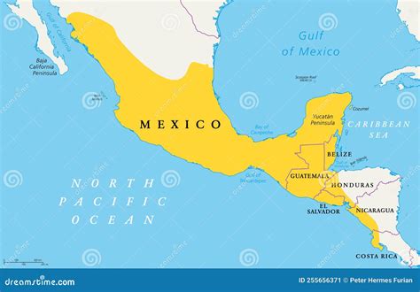 Location Of Mesoamerica, Political Map, Pre Columbian Region And Area ...