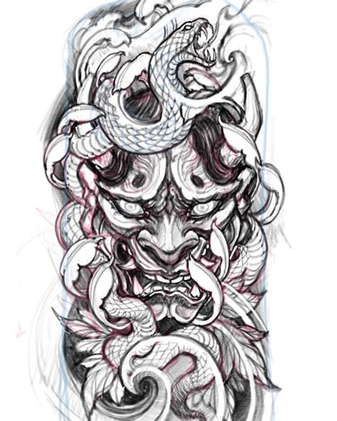 hannya mask tattoo design - Kerrie Kilgore