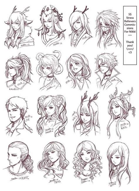 hair references | Sketch head, Drawing sketches, Art drawings sketches