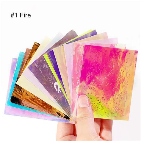 Flame Nail Art Stickers Decals 16 Sheets /Set Nails Decorations Foil ...