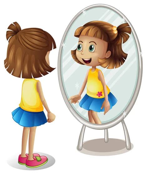 Looking In Mirror Clipart