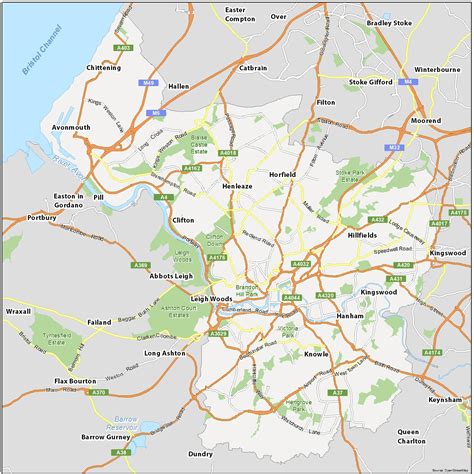 Bristol Map, England - GIS Geography