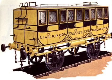 First-class carriage. Liverpool and Manchester Railways