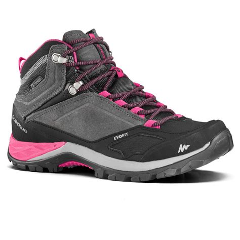 Chaussures imperméables de randonnée montagne - MH500 Mid Gris/Rose ...