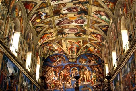 Sistine Chapel Ceiling Paintings - Michelangelo painting the ceiling of ...