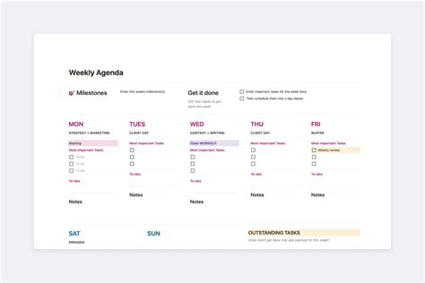 10 Best Notion Templates to Use — Keep Productive | Weekly agenda ...