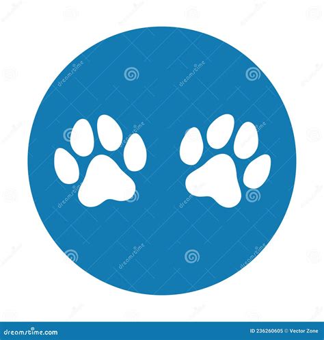 Paw Print Trail Vector Illustration on White Background Stock Vector ...