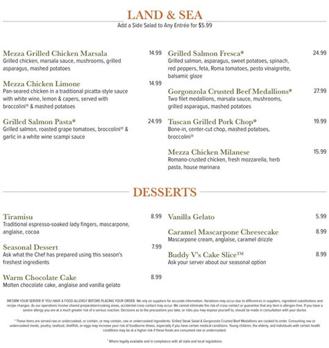 Brio Italian Grille Menu With Prices (Updated: May 2024)