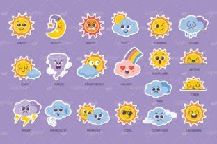 WEATHER EMOJI STICKER COLLECTION Graphic by insemar-vector-art ...