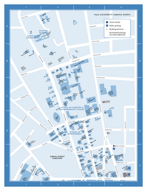 Yale University Campus North Map - Prospect Street and Sachem Street ...