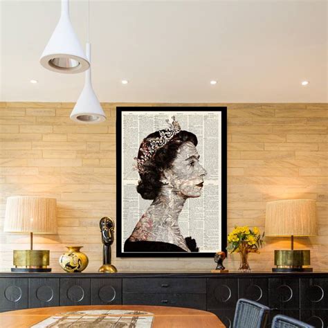 Lillibet Flowers Pattern MiX - Queen Elizabeth II Portrait Mixed Media ...