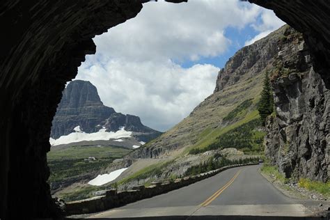 Tunnel view of Going to the Sun Road, Glacier National Park, Montana ...