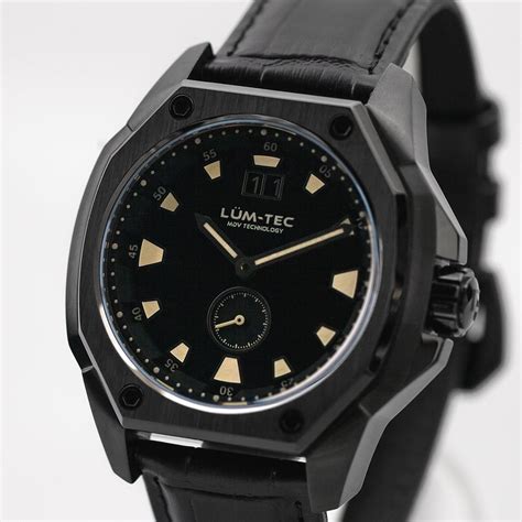 Lum-Tec 44mm Phantom Watch with Black Dial, Big-Date, and Anti ...