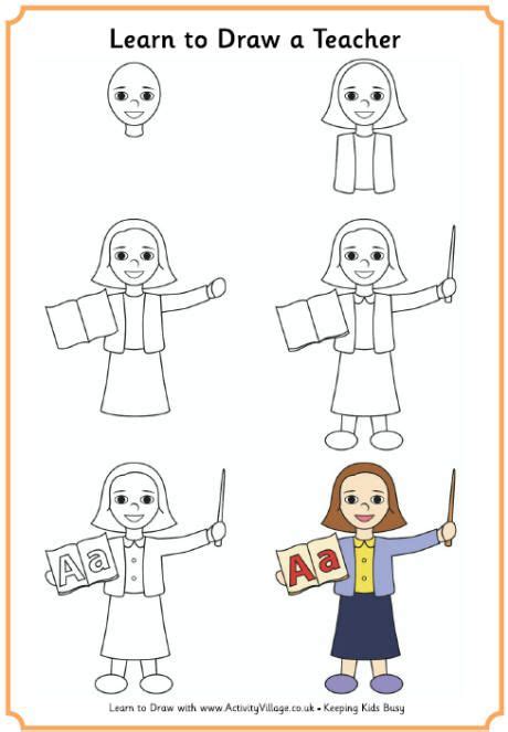 Learn to draw a teacher - female | Drawing lessons for kids, Learn to ...